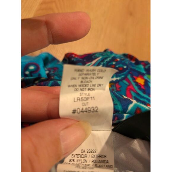 Ralph Lauren Green Label Blue Blue Floral Paisley One Piece Halter Swimsuit Sz 6 - Picture 7 of 9